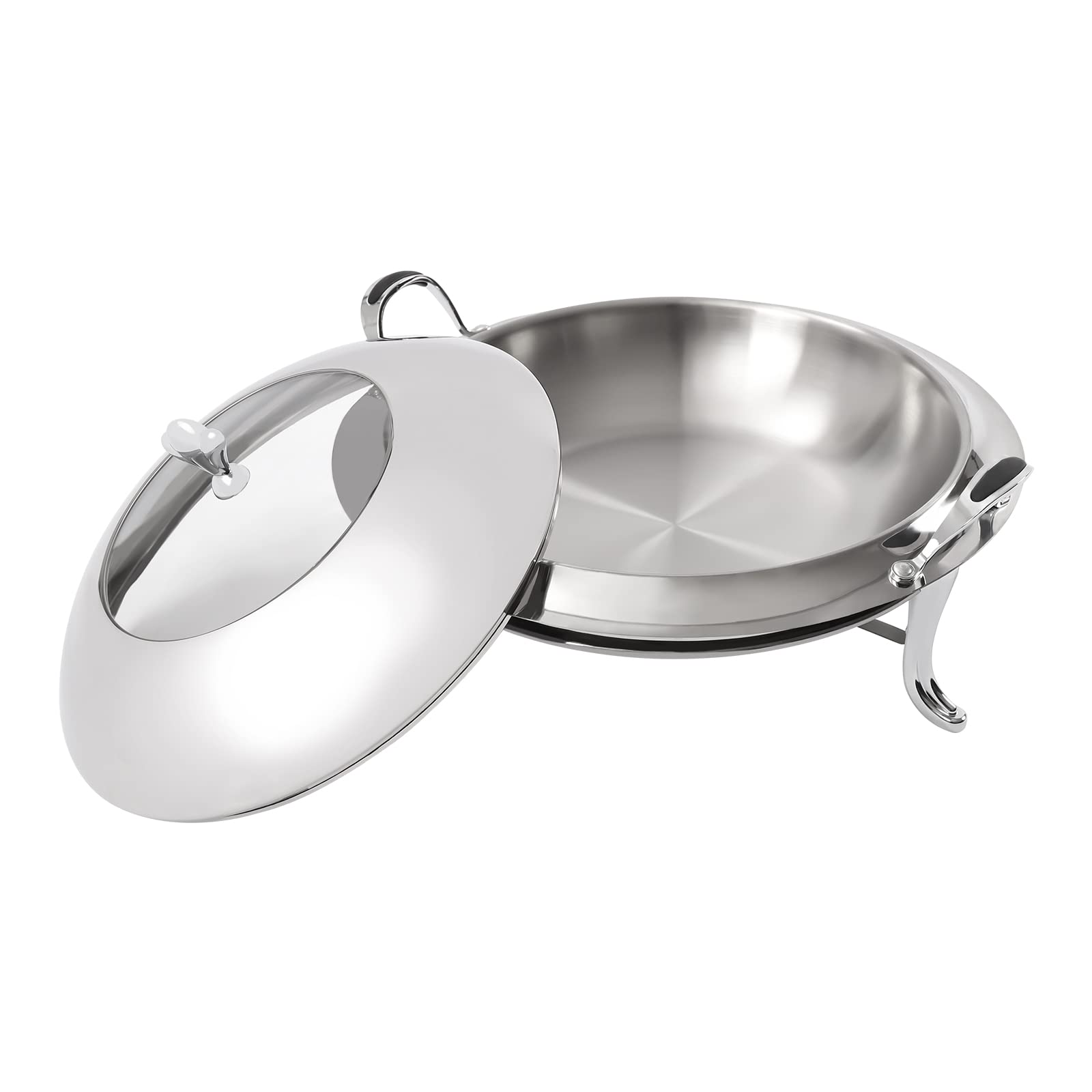 Set di piatti rotondi per chafing a buffet, in acciaio inox, con coperchio traspirante, grande capacità, contenitore per catering, dormitori, banchetti, matrimoni, buffet, JJFTIWO6WDHS8-GUANBO