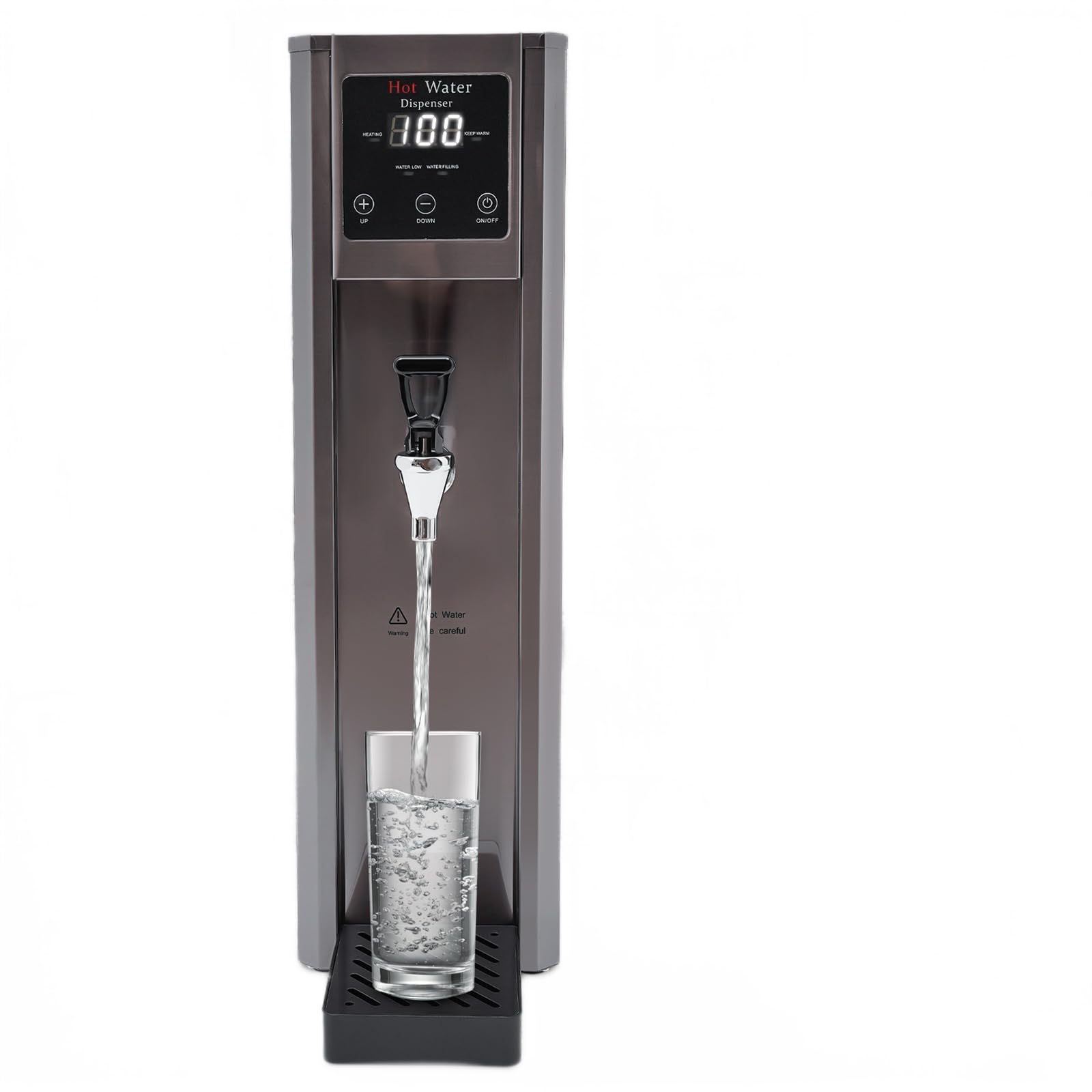 Treliamd Commercial Hot Water Dispenser, Electric Water Boiler Warmer 30L/H, Hot Water Machine 10L/2.64Gal, Instant Heating LCD Display for Coffee & Milk Tea,1800W