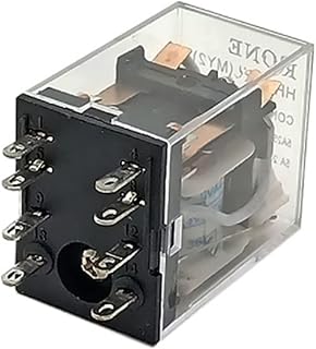 KLVN 5Pcs Intermediate Relay Mini Electromagnetic Relay Switch with LED Coil General DPDT 8/11/14 Pins AC 110V 220V DC 12V 24V (Color : MY3NJ HH53P, Size : DC220V)