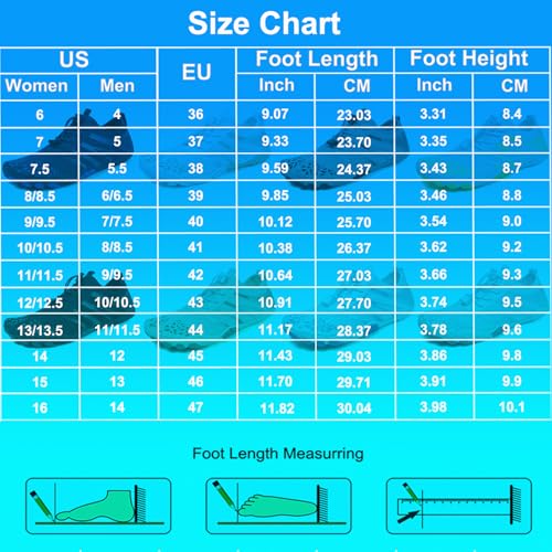 Image of Beach Water Shoes for Women Men Quick Dry Non-Slip Wide Toe Hike Barefoot Footwear for Beach Pool Aqua Swim Surf Walk