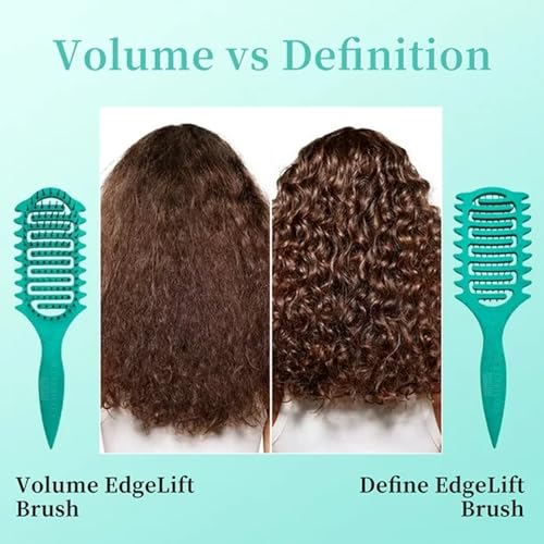 Image of Combelle Curl Defining Brush - 24 cm Vented Detangling & Volumizing Hair Brush for Curly Hair - Vegan Boar Bristles, Ergonomic Handle, Reduces Frizz & Defines Curls (Mint)