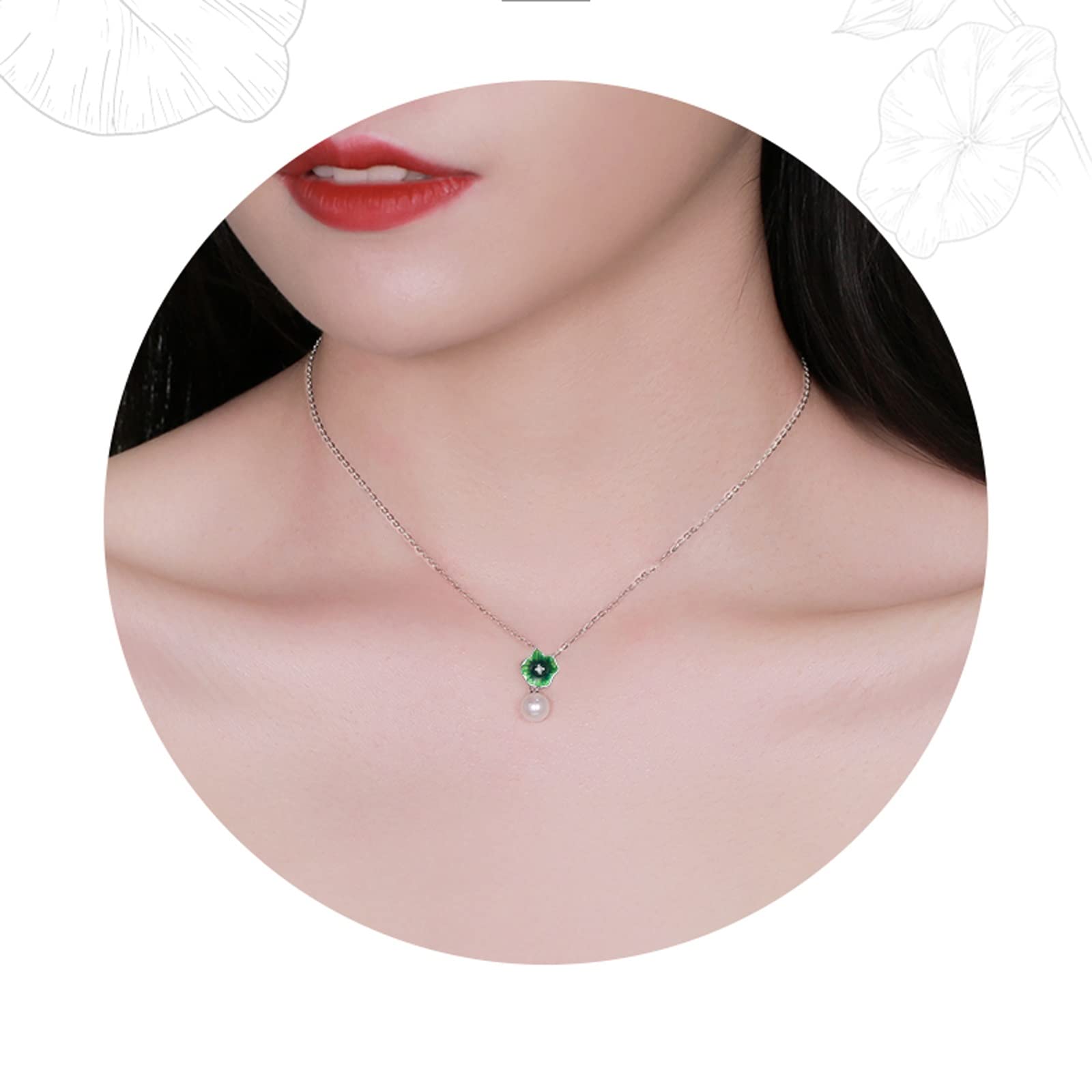 WZGWDC collane 925 Perle d'Acqua Dolce Catena Pendente 6-7mm Bianco Rotondo Femminile Tutto-fiammifero Regalo Gioielli ciondoli da Donna
