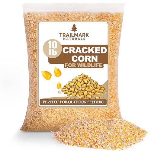 TRAILMARK Naturals - Cracked Corn 10 lb – Premium Bird Seed & Wildlife Feed for Ducks, Deer, Squirrels, Chickens, and Turkeys – Cracked Corn for Wild Birds – Grown in USA