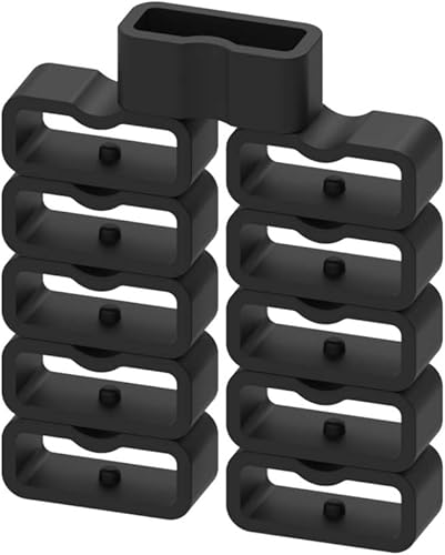 TenCloud Paquete de 10 soportes de repuesto de silicona negra para bandas de seguridad, sujetadores, anillos compatibles con Huawei Honor Band 6