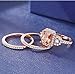 Duan Gorgeous 18K Rose Gold Filled Morganite Ring Engagement Bridal Women Jewelry Set Size 6-10 (US Code 7)