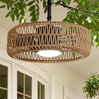 21" Waterproof Outdoor Ceiling Fan with Light, Outdoor Boho Hanging Fan for Patio, 6-Speed & 3 CCT LED, Caged Ceiling Fan with Smart APP & Remote Control, Perfect for Gazebo, Pergola, Canopy