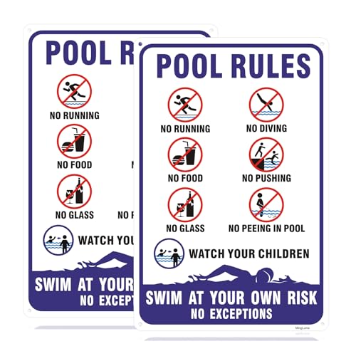2 Pack Carteles Normas Piscina 12x8 Pulgadas miniatura 1