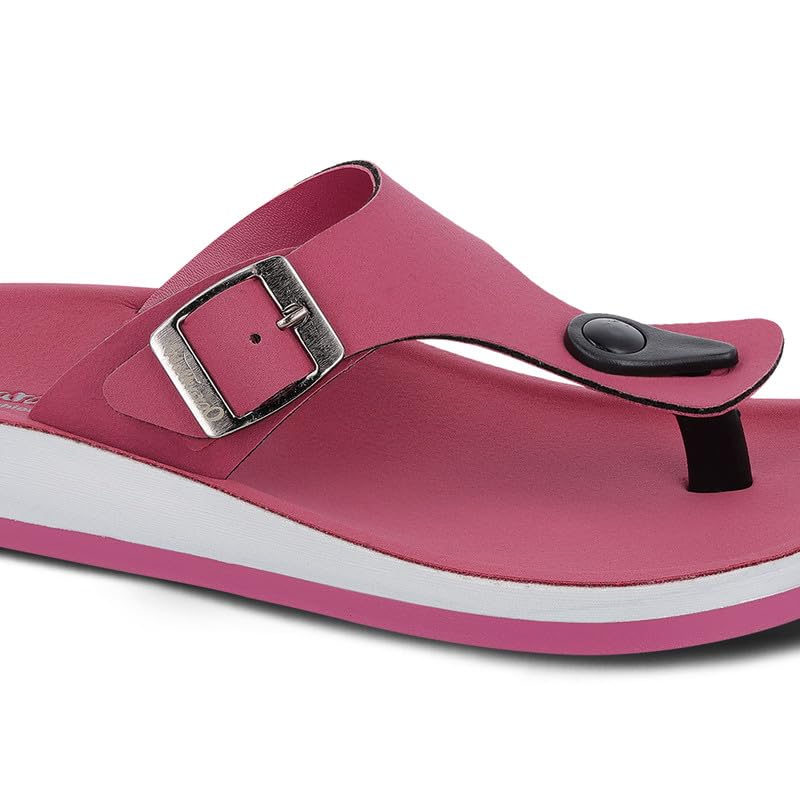 Image of WALKAROO Women's Fashion Sandals with Cushion Sole, Toe Seperator, Broad Straps and Lightweight - WE2349