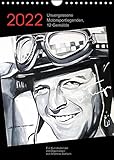  Unvergessene Motorsportlegenden, 12 Gemälde (Wandkalender 2022 DIN A4 hoch): Kunstkalender mit Rennfahrer-Portraits in Öl auf Leinwand. (Monatskalender, 14 Seiten ) (CALVENDO Mobilitaet)