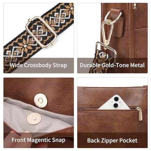 SENDEFN Crossbody Bags for Women Vegan Leather Hobo Purses Shoulder Handbags With Wide Shoulder Strap3