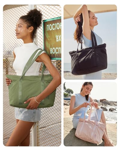 Image of BAGSMART Tote Bag for Women, Tote Bag with Zipper Work Tote with Compartments Nurse Shoulder Hanbag for Travel, Gym
