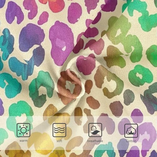 Toddler Panties, Rainbow Colored Leopard Spots Girls Underwear Cotton, 2T–8 Years3