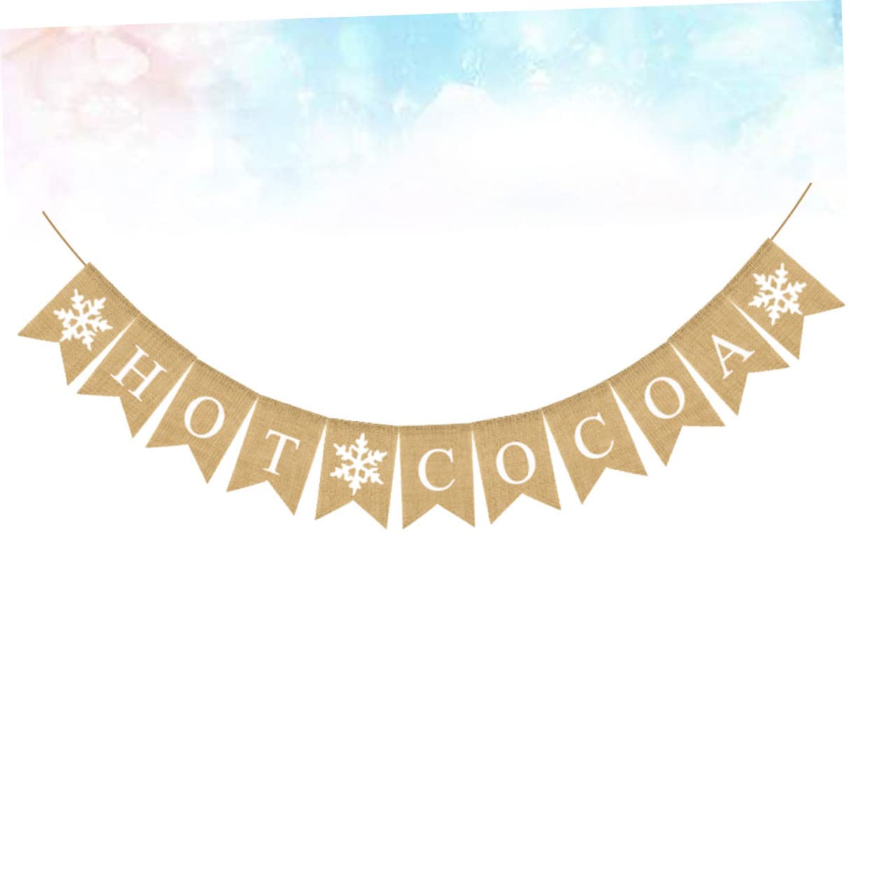 MAGICLULU 3pezzi Festone Natalizio Retro Juta con Stampa Letteraria Bandierine Forma di Ghiacciolo e Fiocco per Decorazione di Feste di Natale e Ambienti Festivi