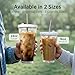 Kensal Home Reusable Iced Coffee Cup (16 Oz/Grande), Leak Proof and Double Wall Insulated Iced Coffee Tumbler, Come with Reusable Plastic and Metal Straws and Straw Cleaner - White