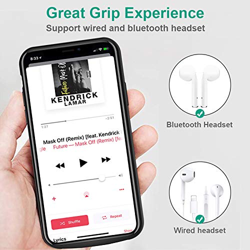 Newdery Upgraded Iphone X Xs Battery Case Qi Wireless Charging Compatible, 6000Mah Slim Extended Rechargeable External Charger Case Compatible Iphone X Xs 10 (5.8 Inches Black) #TOP3