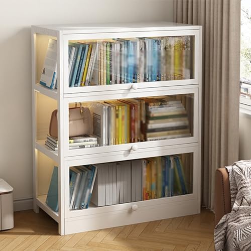 Transparent Display Cabinet with 3-Sided View, Perfect for Living Room, Bedroom &amp; Home Office - Stylish Showcase for Collectibles &amp; Decorative Items
