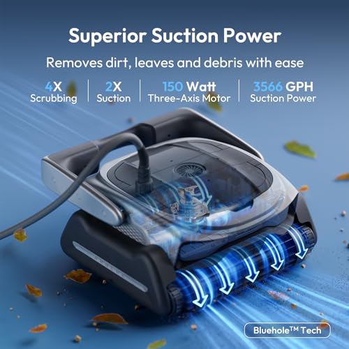 Image of (2026 New) BUBLUE Bubot 800P Gen2 Robotic Pool Cleaner,Pool Vacuum for Inground Pools,with Smart Navigation,App Control& Scheduling,Cleans Floor /Wall /Waterline /Shallow Area,for Pools up to 1,076 Sq.Ft