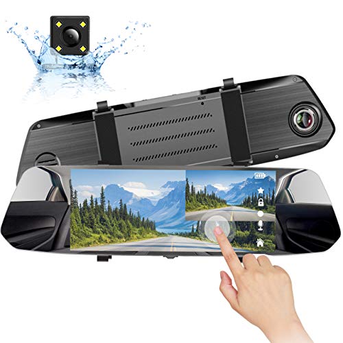AVISIGHT HD Mirror Dash Cam, Dual Dash Cam Front and Rear for Car,7 Full 1080P Touch Screen View MirrorCamera with Waterproof Backup Camera,