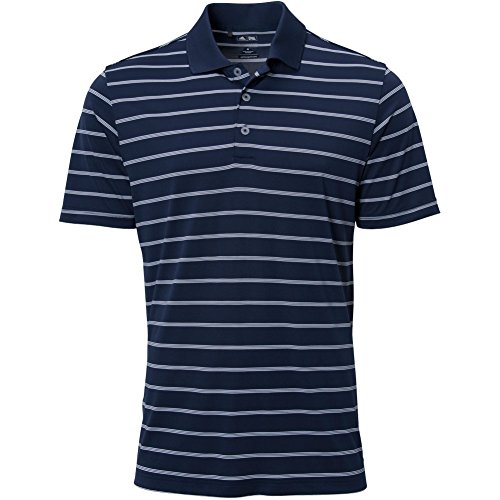 adidas Golf Men's Puremotion 2 Color Stripe Jersey Polo, Navy/White, X-Large