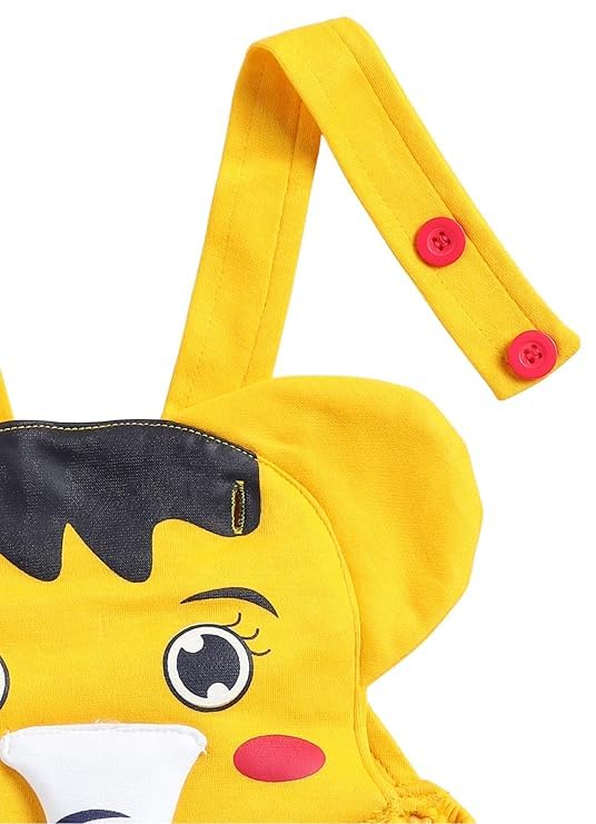Image of Mommy Club Baby Boy's & Baby Girl's Jumbo The Elephant Dungaree For 0-6Months Baby || Dress Clothes For Baby Boy And Baby Girl (Yellow, 0-6 Months)