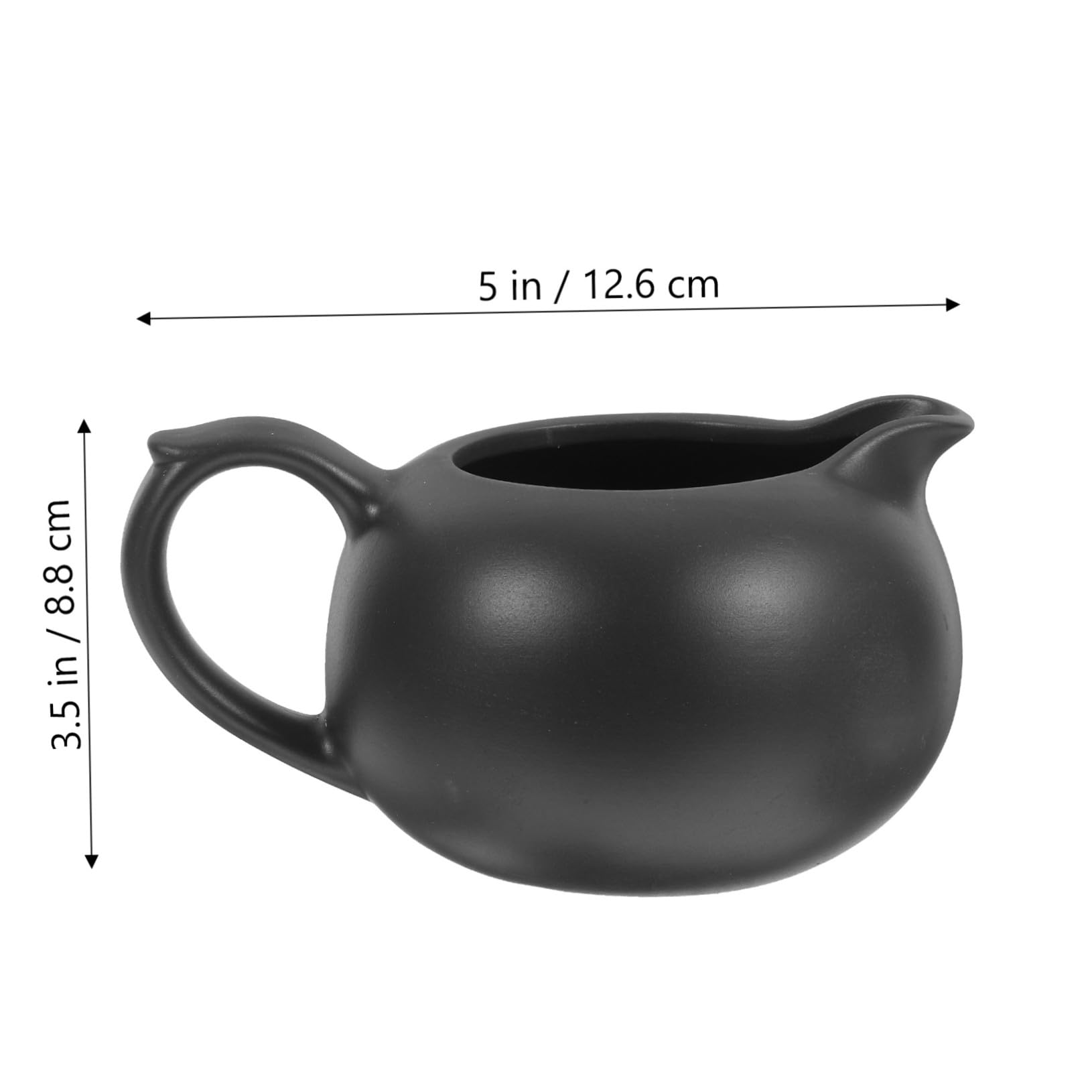 SHINEOFI Keramik Milchkännchen Mittlere Cremefarben Kleiner Milchkrug mit Ausguss Praktischer Milchspender für Kaffee Honig und Sirup Leicht für Zuhause und Restaurant