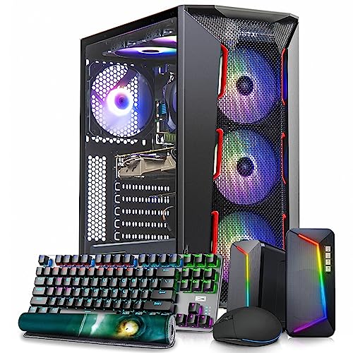 TJJ Snake Gaming PC Desktop Computer - NVIDIA GTX 1660 Super 6GB, Intel Core i3-12100F (Beat i7-8700), 16GB DDR4 3200, 500GB SSD, VR Ready, WiFi 6E, RGB Keyboard & Mouse & Speakers, Win 11 Pro TJJ Snake Gaming PC Desktop Computer - NVIDIA GTX 1660 Super 6GB, Intel Core i3-12100F (Beat i7-8700), 16GB DDR4 3200, 500GB SSD, VR Ready, WiFi 6E, RGB Keyboard & Mouse & Speakers, Win 11 Pro