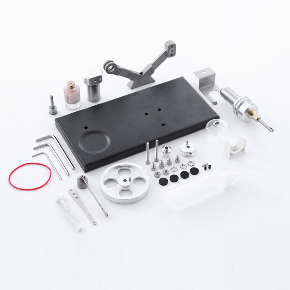 Kit di Modello di Motore Stirling con Luci LED - Assemblaggio Fai-da-Te di Parti Individuali - Giocattolo Educativo di Fisica per Bambini