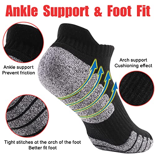 WoKuAng Heren Atletische Sok 6 Paar Running Sokken Trainer Sokken Voor Mannen Vrouwen Katoen Enkelsokken Laag Cut Ademend Sport Sokken - Afbeelding 4