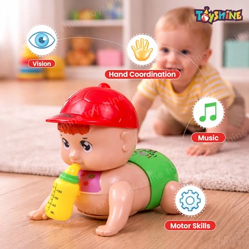 Image of Toyshine Battery Powered Cute Adorable Crawling Baby with Dazzling Lights and Dynamic Sound Musical Interactive Toy for Babies & Kids