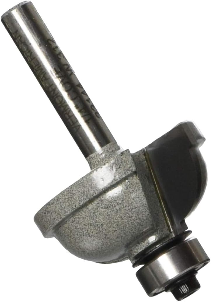 Vermont American 23144 3/8-Inch Radius Carbide Tipped Cove and Fillet Router Bit, 1/2-Inch Ball Bearing 2-Flute 1/4-Inch Shank