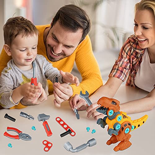 Take Apart Dinosaur Toys Toolbox Toddler Educational Construction Kids Tools Toys Play Accessories Set with Electric Drill, Birthday Gifts for Toddlers Boys Girls Age 3 4 5 6 7 8 Year Old Boys Girls