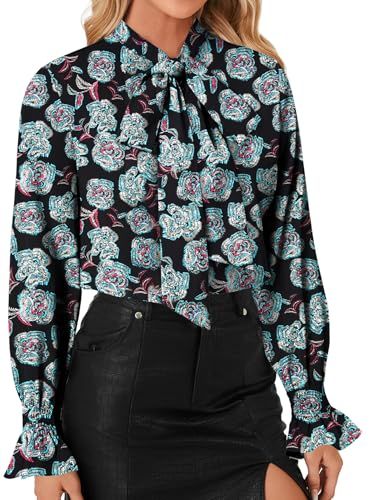 Image of LYANER Women's Bow Tie Neck Business Work Blouse