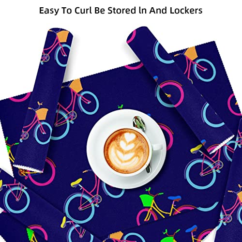 Set de table rectangulaire motif bicyclette 30x45cm résistant chaleur pour repas - 4