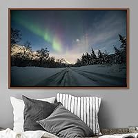 Framed Canvas Wall Art Dayspring Astronomy & Space Contemporary Cosmic Dramatic Green Group Photography Realism - 16x24 inches