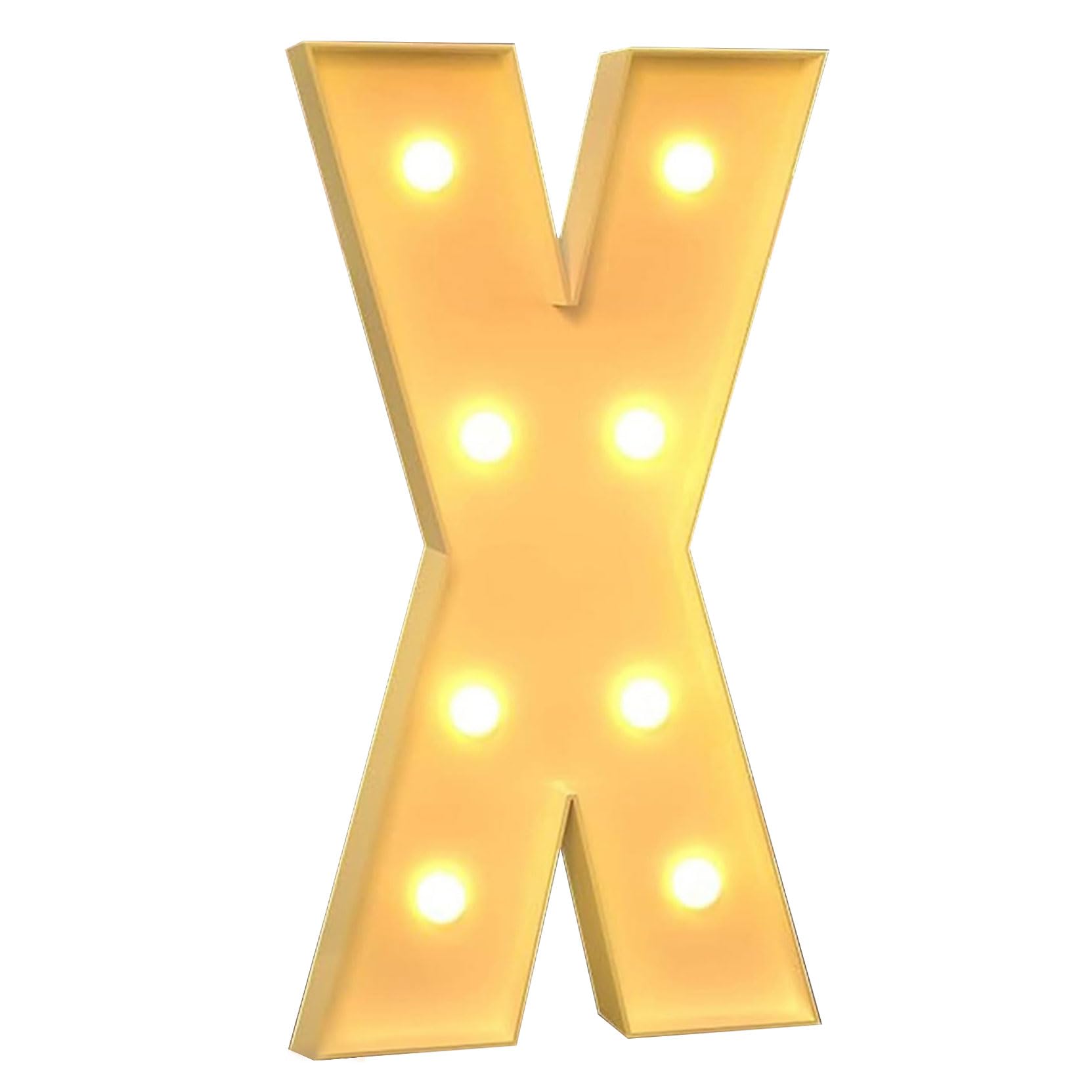 70cm-2.3ft Large Decorative LED Light Up Letter X, Marquee Light Up Sign, Mosaic Letters for Balloons for Birthday Wedding Party Valentine's Day