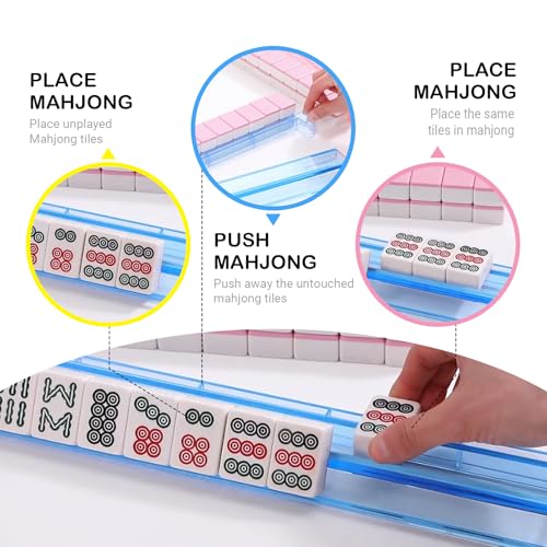 Set de 4 soportes para Mahjong acrílicos transparentes miniatura 3