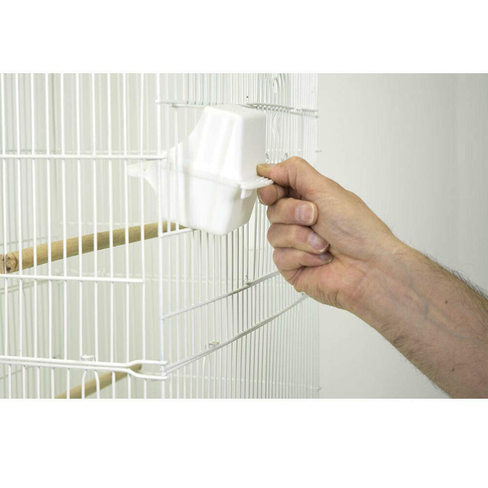 Pet's Solution - Gabbia per Uccelli come Canarini, Cocorite e Bengalini, Spaziosa e Robusta, con Fondo Estraibile, 2 Mangiatoie, 2 Posatoi in Legno e 1 Altalena Divertente e Colorata - Verde