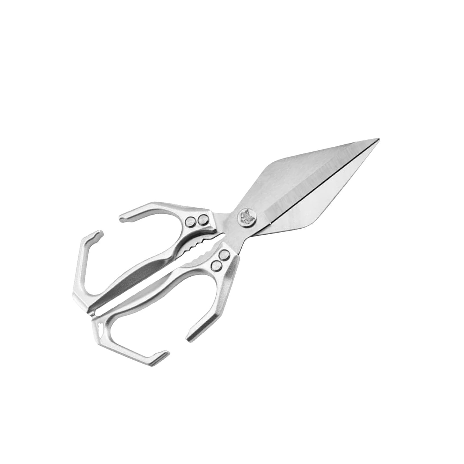 Jdnh Silver Food Grade Kitchen Shears Scissors With Handle And Cracker For Efficient Meal Preps And Culinary Tasks Bone Cutting Poultry Shears Kitchen Tool