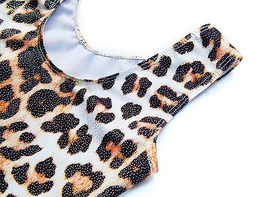 Image of TENVDA Girl's One Piece Swimsuit Sparkle Sleeveless One-Piece Bathing Suits Swimwear for Kids 2-12 Years Old