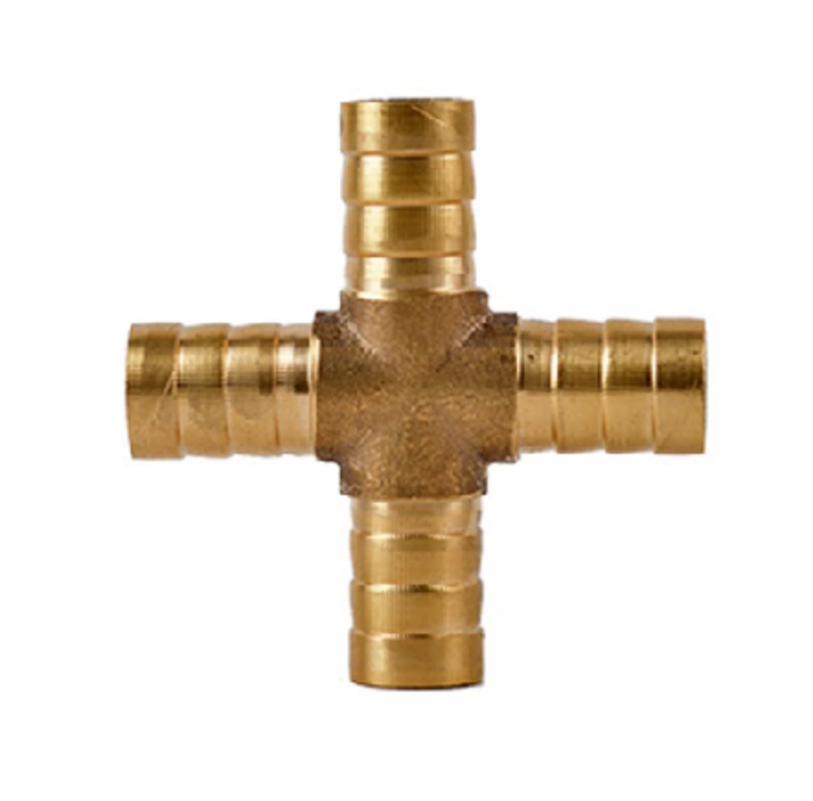 Vhkjewe Cross 4 Ways 4 5 6 8 10 12Mm Hose Barb Brass Hosetail Straight Elbow Tee Y Cross 2/3/4 Way Fitting Splitter Connector(,12Mm)