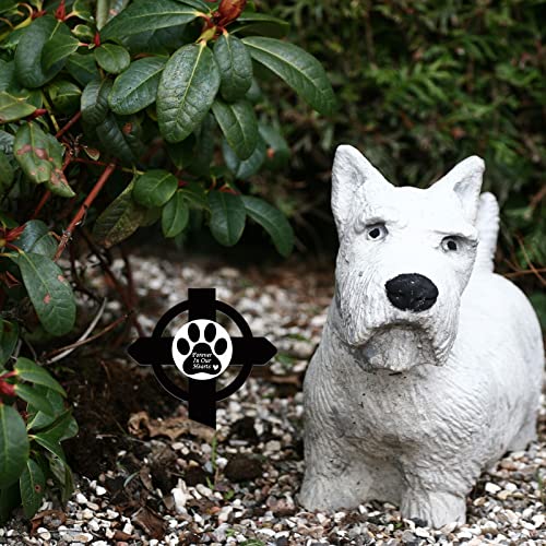 Wesiti UTE-WESITI-252 Dog Pet Grave Markers Metal Pet Memorial Stake Paw Print Memorial Plaque Cross Pet Memorial Gifts Cemetery Garden Grave Decoration Memorial Garden Decor thumb #2
