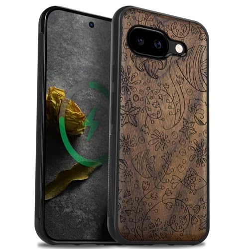 Coque Pixel 9a Magsafe en Bois de Noyer Véritable | Coque Élégante Carveit
