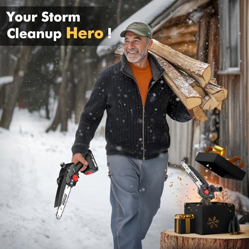 image for Seesii Mini Chainsaw 8 inch DL07, Electric Chainsaw Cordless, Upgraded