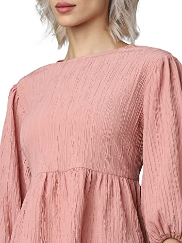 Image of ONLY Women's Cotton Solid Regular Fit T-Shirt