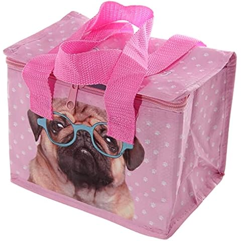 Fish Around Puckator - Bolsa para el almuerzo rosa de diseño de pug Cover