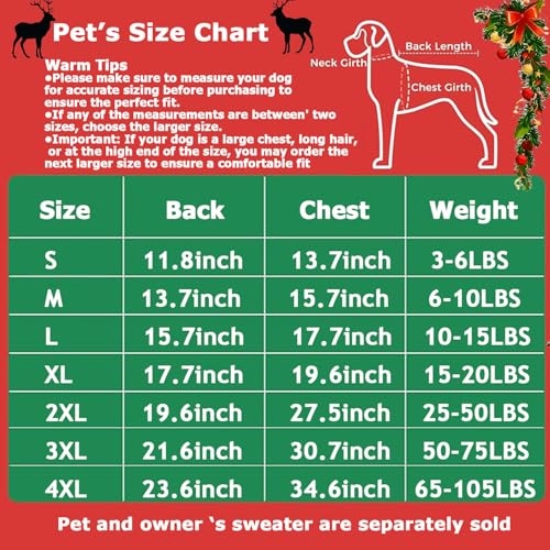 MuYaoPet Hunde- und Besitzer-Kleidung, für kleine und mittelgroße und extra große Hunde/Damen/Herren/Besitzer, passende Pullover separat (nur für Haustiere, Größe M)