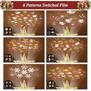 Christmas Tree Topper Lighted with 6 Pattern Projection Modes, Christmas Star Tree Topper Built-in LED Rotating Lights, 3D Glitter Dynamic Projection for Christmas Tree Decor(Gold) Christmas Tree Topper Lighted with 6 Pattern Projection Modes Christmas Star Tree Topper Built in LED Rotating Lights 3D Glitter Dynamic Projection for Christmas Tree DecorGold