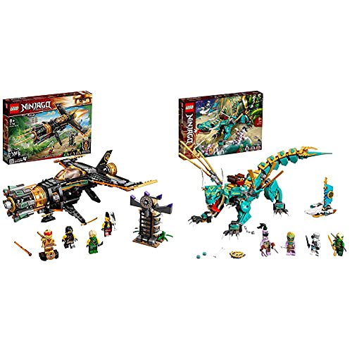 LEGO 71736 NINJAGO Coles Felsenbrecher Flugzeugspielzeug mit Gefängnis und sammelbarer Figur des Goldenen Ninja Kai…