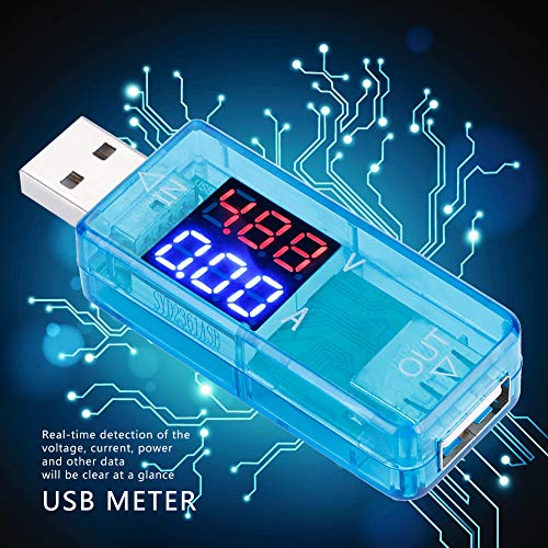 Image of USB Power Meter, Color LCD USB 2.0 Multimeter Tester, Digital QC2.0 /QC3.0 Current Testing Power Measuring for Voltage Detecting(Blue)