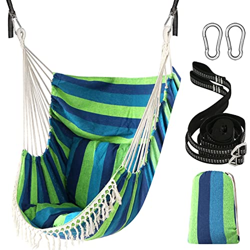Chihee Hammock Chair Hanging Swing 2 Seat Cushions Included,Strong Webbing Straps and Hooks for Easy...